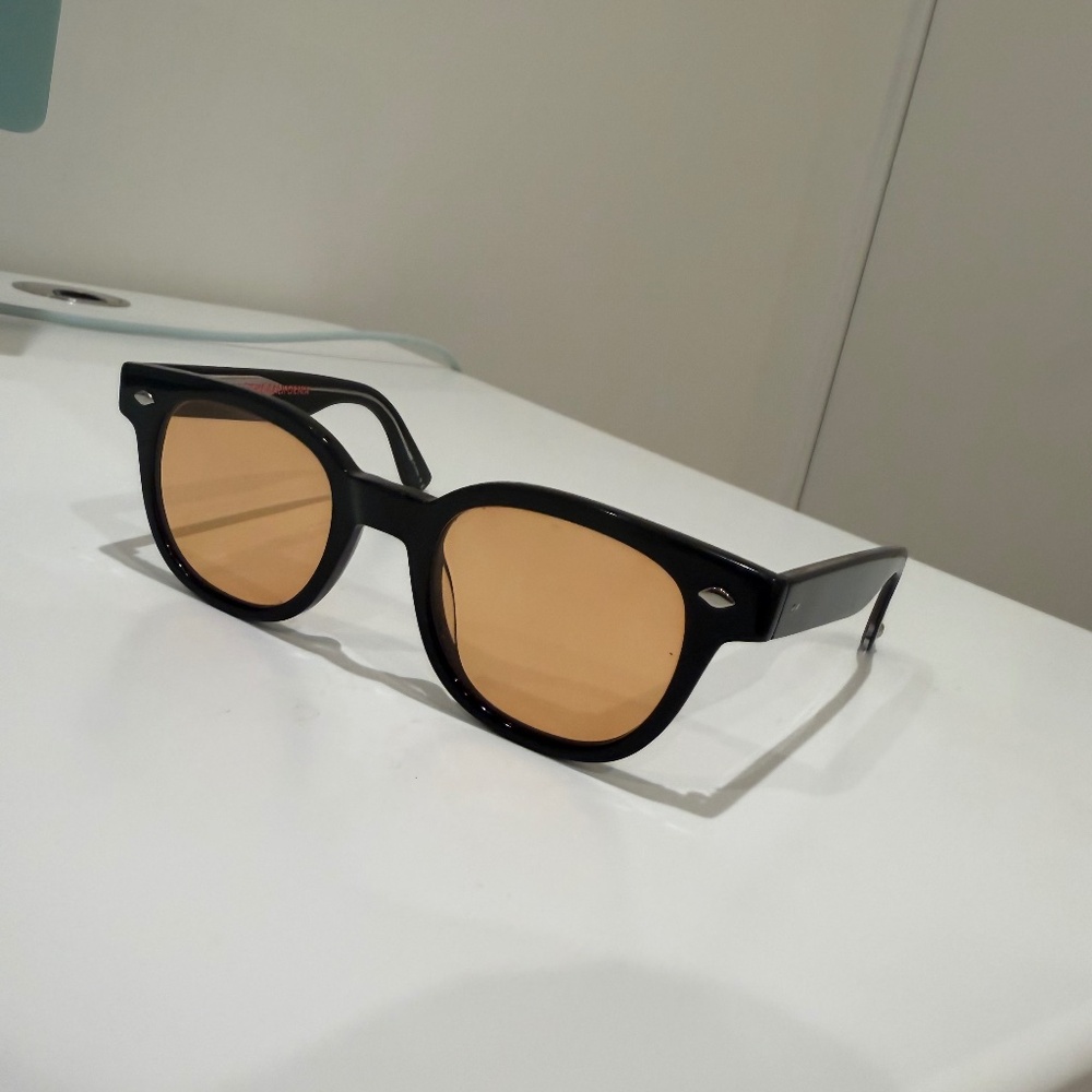 Garrett Leight California Canter Sunglasses – Black with Custom Orange Lenses